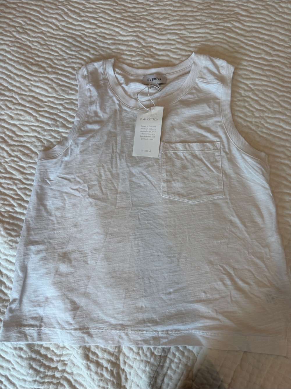 Evereve White Sleeveless Pocket Tank